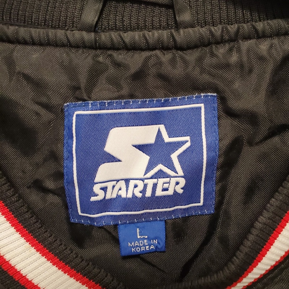 Vintage Starter Nebraska Cornhuskers L Pullover Jacket Black 90s NCAA Patch Logo - Picture 2 of 11